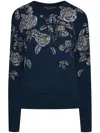 Oscar De La Renta Rose Embroidered Jumper