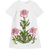 Oscar De La Renta Rose Embroidered Wool Blend Minidress In Ivory/multi
