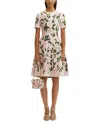 Oscar De La Renta Jacquard-midikleid In Pink/blush