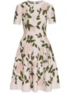 Oscar De La Renta Jacquard-midikleid In Rosa