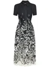 Oscar De La Renta Abstract Degrad Rose Dress In Black