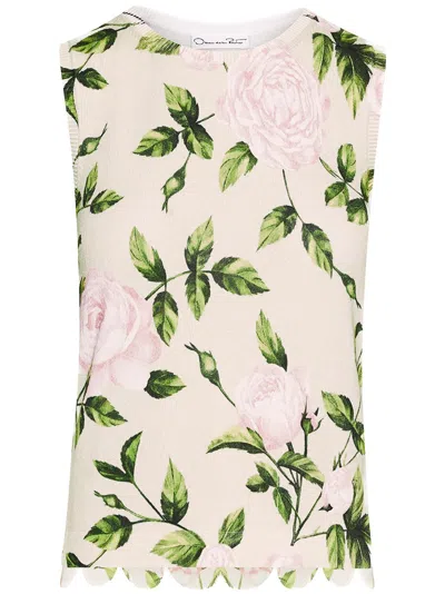 Oscar De La Renta Oberteil Mit Rosen-print In Rosa
