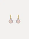 Oscar De La Renta Rose Quartz Cabochon Earrings