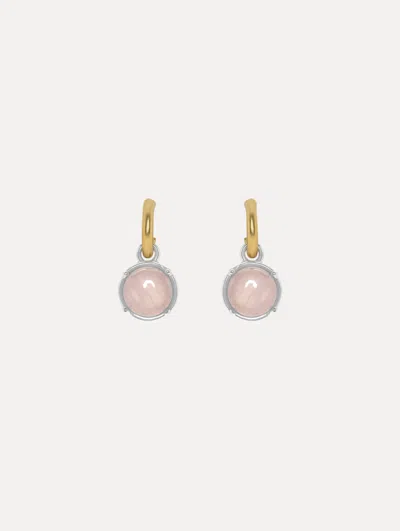 Oscar De La Renta Rose Quartz Cabochon Earrings