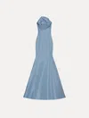 Oscar De La Renta Rosette Faille Trumpet Gown