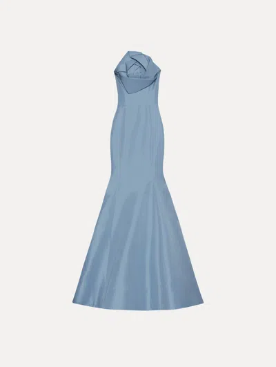 Oscar De La Renta Rosette Faille Trumpet Gown