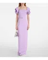 Oscar De La Renta Rosette Gown In Thistle In Purple