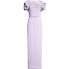 Oscar De La Renta Stretch-cady Column Gown In Thistle