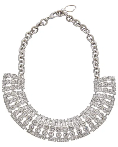 Oscar De La Renta Round Rhinestone Necklace In Metallic