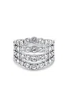 Oscar De La Renta Round Rhinestone Ring In Silver