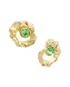 Oscar De La Renta Round Stud Textured Earrings In Gold