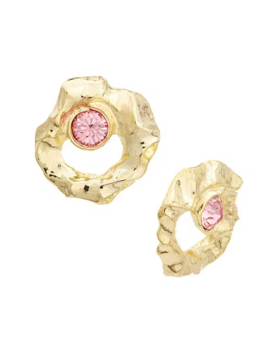 Oscar De La Renta Round Stud Textured Earrings In Gold