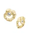 Oscar De La Renta Round Stud Textured Earrings In Gold