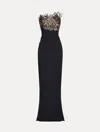 Oscar De La Renta Rubber Lace Cady Gown In Black