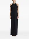 Oscar De La Renta Ruffled Column Gown In Black