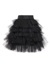 Oscar De La Renta Ruffled Tiered Mini Skirt In Black