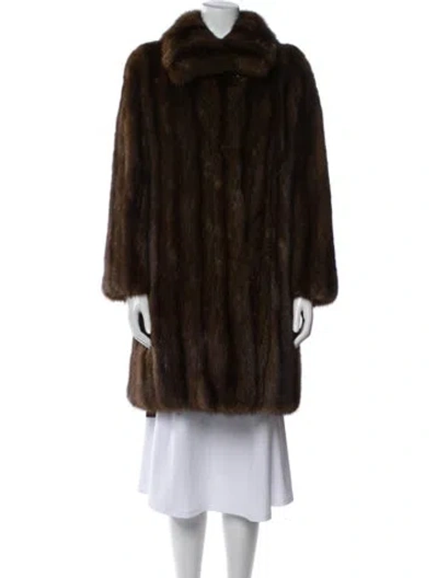 Pre-owned Oscar De La Renta Sable Fur Coat In Brown
