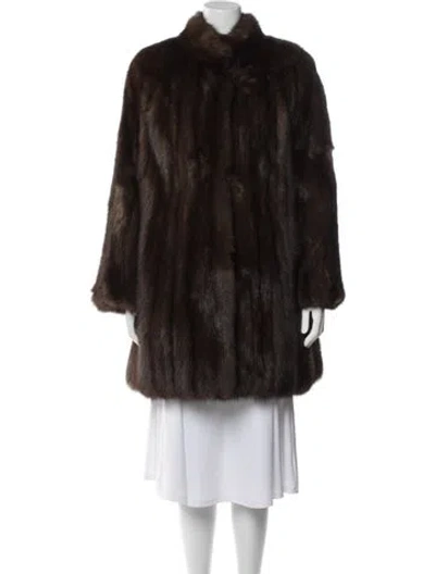 Pre-owned Oscar De La Renta Sable Fur Coat In Brown