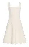 Oscar De La Renta Scallop-hem Mini Dress In White