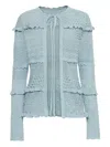 Oscar De La Renta Scallop-trim Cardigan In Blue