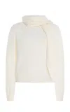 Oscar De La Renta Scarf-detailed Wool Sweater In White
