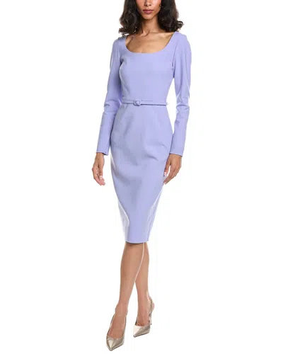 Oscar De La Renta Scoop Neck Pencil Dress In Purple