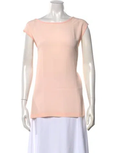 Pre-owned Oscar De La Renta Scoop Neck Sleeveless Blouse In Pink
