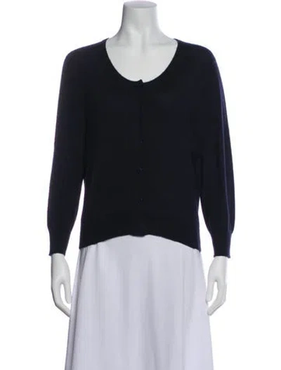 Pre-owned Oscar De La Renta Scoop Neck Sweater In Blue