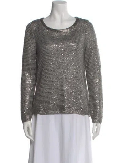 Pre-owned Oscar De La Renta Scoop Neck Sweater In Gray