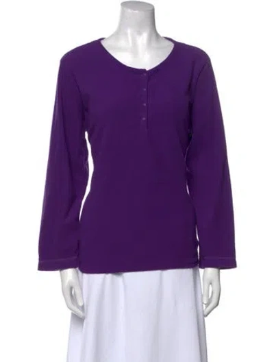 Pre-owned Oscar De La Renta Scoop Neck Sweater In Purple