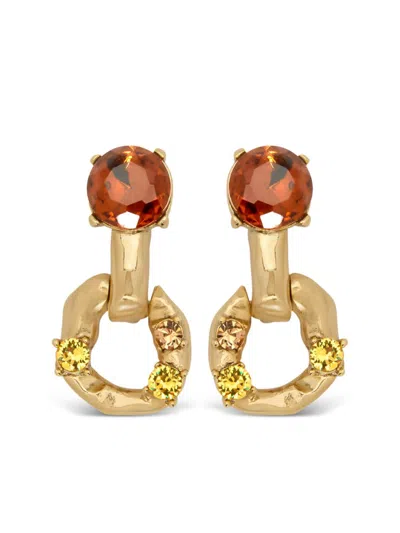 Oscar De La Renta Scramble Chain-link Earrings In Gold