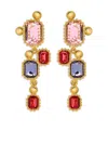 Oscar De La Renta Emerald-cut Scramble Clip-on Earrings In Gold