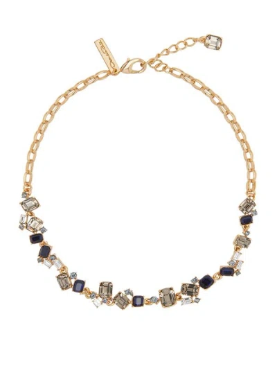 Oscar De La Renta Scramble Crystal Necklace In Blue