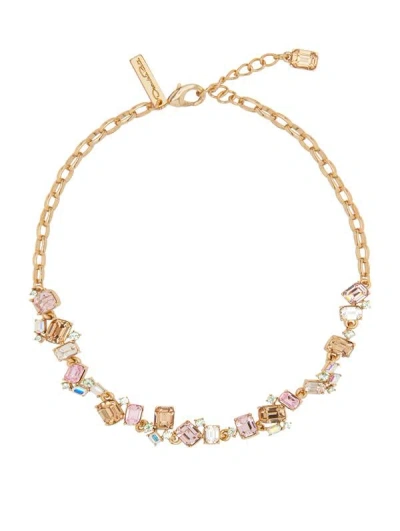 Oscar De La Renta Scramble Crystal Necklace In Gold