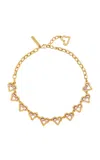 Oscar De La Renta Scramble Hearts Crystal Necklace In Pink