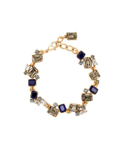 Oscar De La Renta Scrambled Crystal Bracelet In Multi