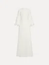 Oscar De La Renta Scroll Guipure-detailed Caftan In Gray