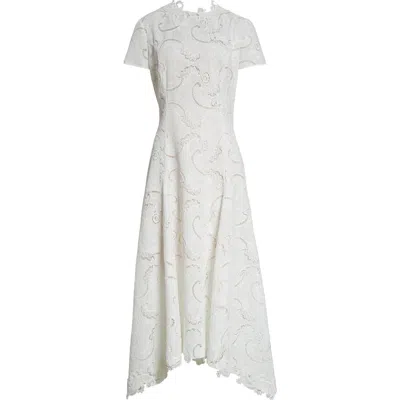 OSCAR DE LA RENTA OSCAR DE LA RENTA SCROLL GUIPURE LACE DRESS
