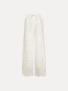 Oscar De La Renta Scroll Guipure Wide Leg Pant