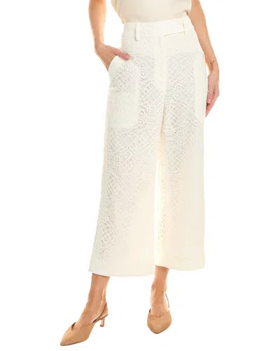 Oscar De La Renta Scrollwork Pant In White