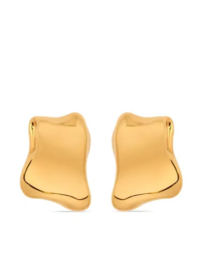Oscar De La Renta Sculpted Clip-on Earrings In Gold
