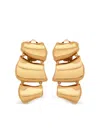 Oscar De La Renta Sculpted Drop Clip-on Earrings In Gold