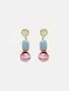 Oscar De La Renta Sea Glass Drop Clip-on Earrings In Multi
