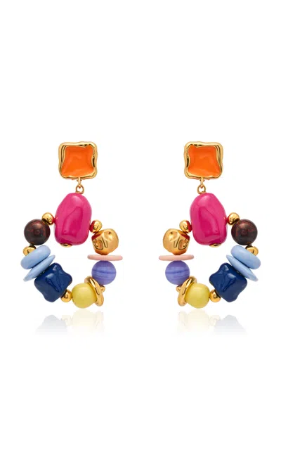 Oscar De La Renta Seaglass Round Drop Earrings In Multi