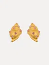 Oscar De La Renta Seashell Earrings In Gold
