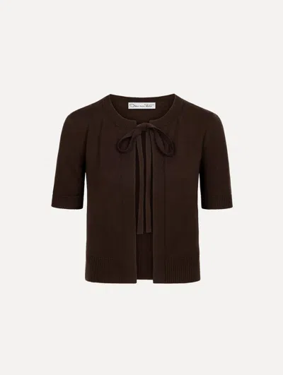 Oscar De La Renta Self-tie Wool Twin Set Cardigan
