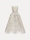 Oscar De La Renta Sequin & Crystal Scallop Embroidered Gown In White