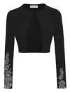 Oscar De La Renta Sequin Embroidered Cardigan In Black