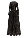 Oscar De La Renta Fern Sequin Embroidered Gown In Black