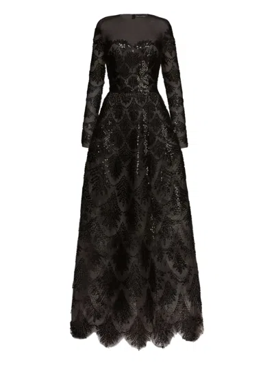 OSCAR DE LA RENTA SEQUIN EMBROIDERED GOWN